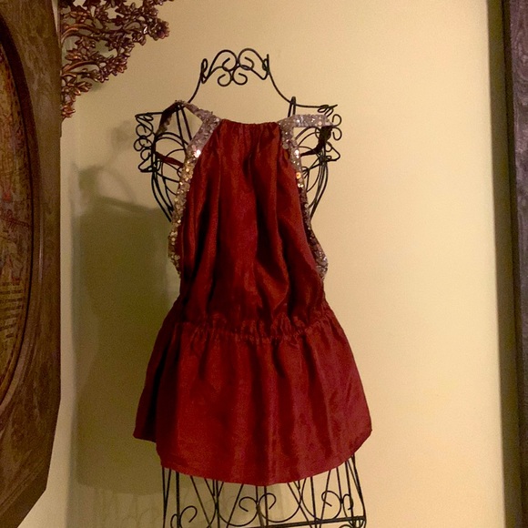 Robert Rodriguez Blue Silk Sequin Halter Top - Picture 1 of 2